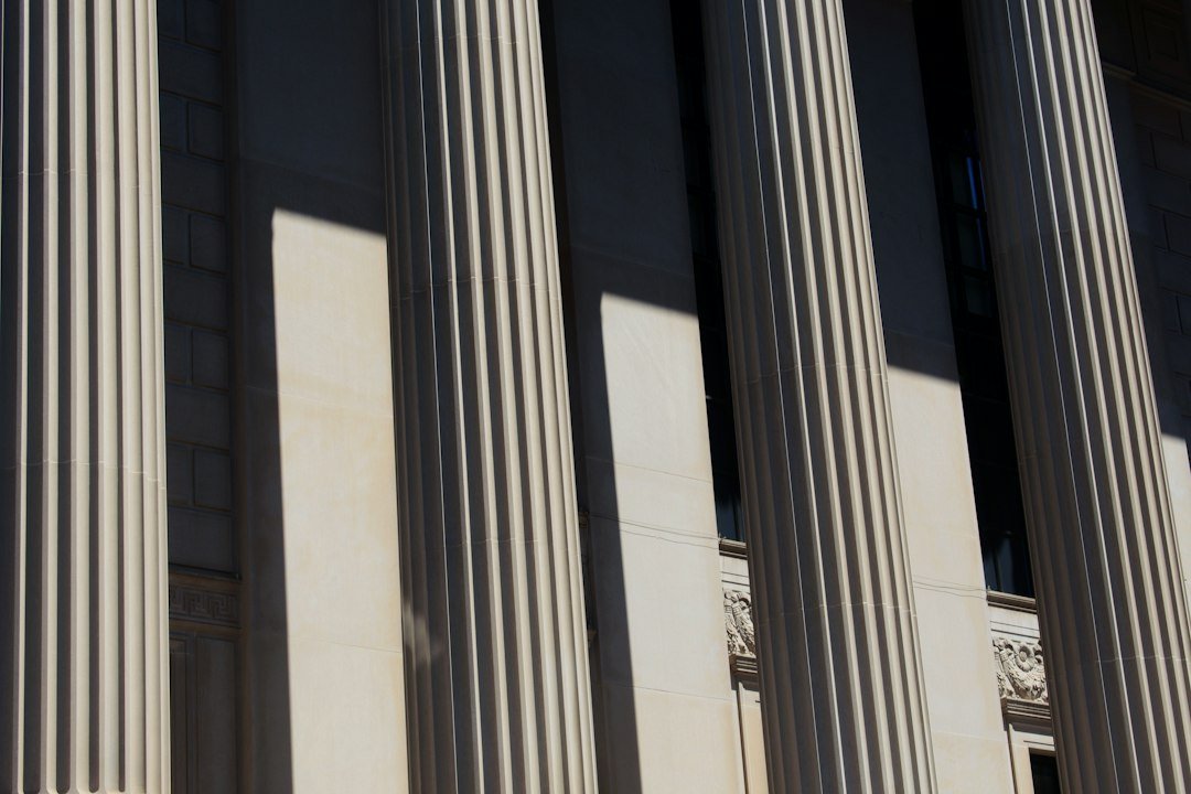 Architectural stone columns on a classical building